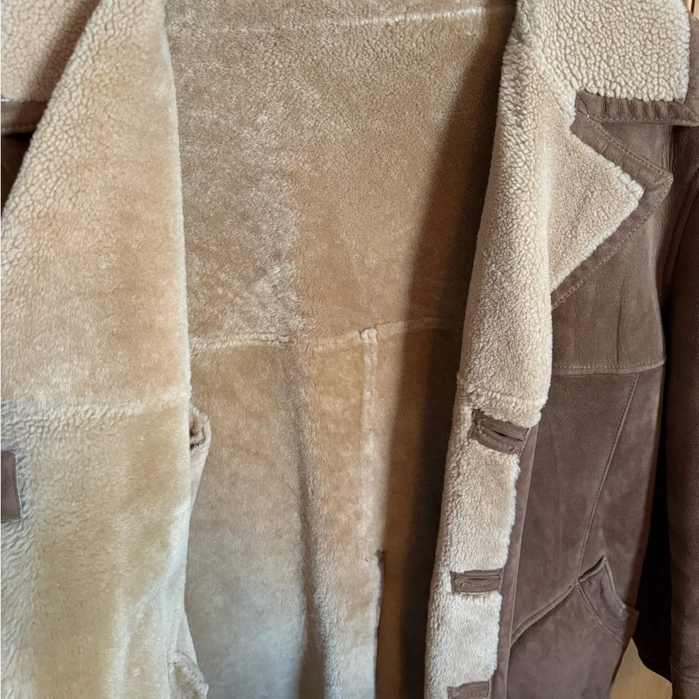 Vintage 80s Norm Thompson Leather Sheepskin Shearling Jacket - Picture 3 of 6